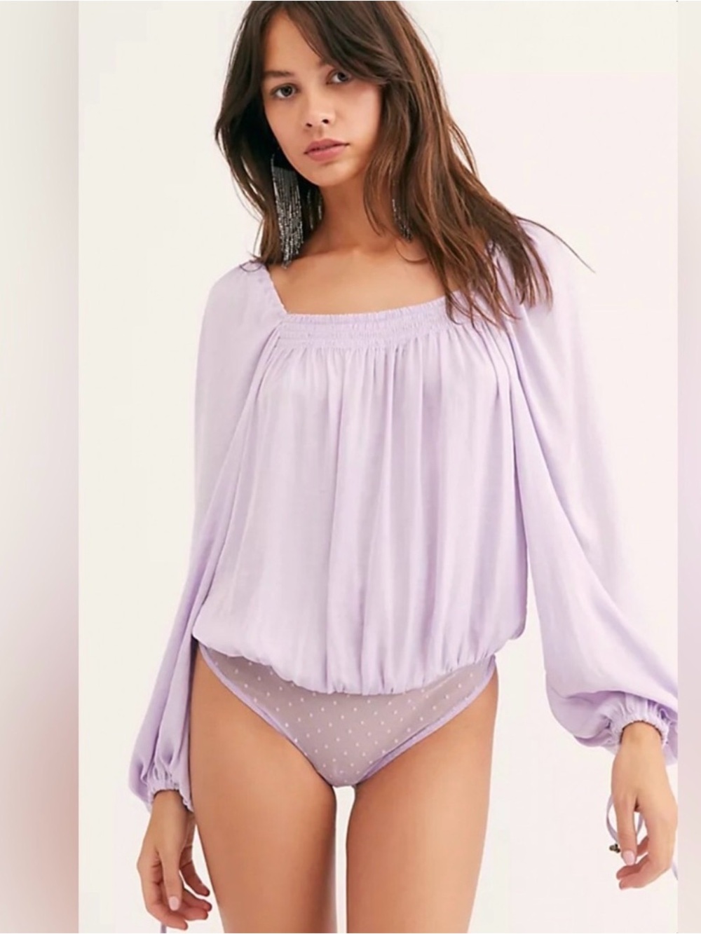 ⭐️Free People Another Round Balloon Sleeve Bodysuit⭐️